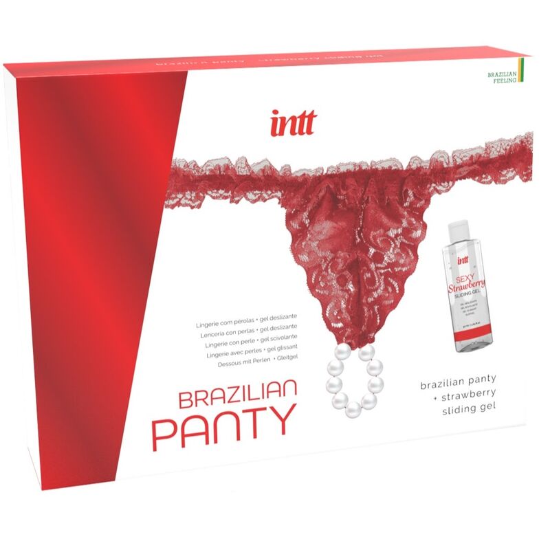 Comprar INTT Panty Brasileño Rojo Con Perlas – Lencería Delicada Para Una Experiencia Sofisticada-Noxtic