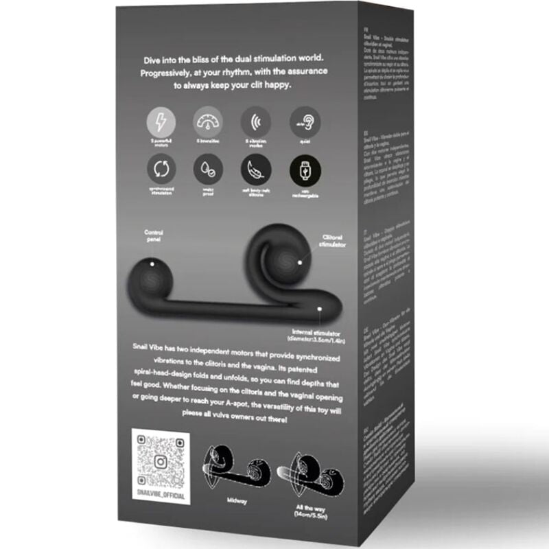 Comprar SNAIL VIBE Vibrador Multiacción Negro – Diseño Recargable Para Experiencia Sensorial Inigualable-Noxtic
