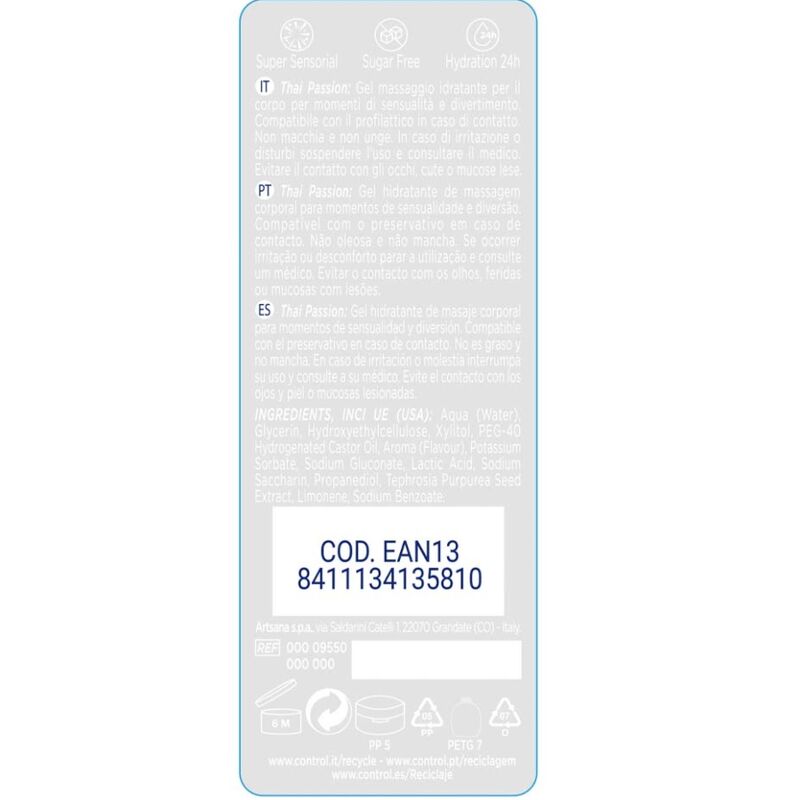 CONTROL 2 in 1 Gel Massaggio e Piacere 200 ml – Idratante per momenti di sensualità e divertimento