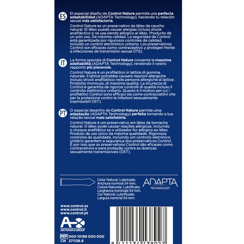 Comprar CONTROL Adapta Nature Preservativos 6 Unidades – Látex Natural Para Experiencias Íntimas Seguras-PRESERVATIVOS-Noxtic