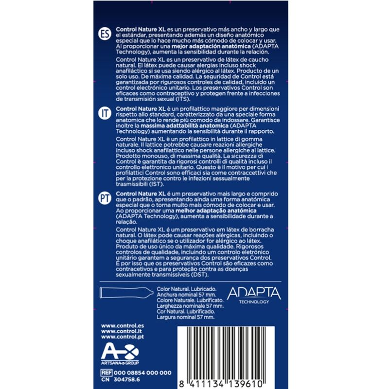 Comprar CONTROL Adapta Nature XL Preservativos 12 Unidades – Comodidad y Seguridad Con Látex Natural-PRESERVATIVOS-Noxtic