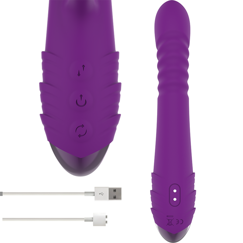 INTENSE IGGY Vibrador Multifunción Morado – Estimulador Recargable Con Movimiento Realista