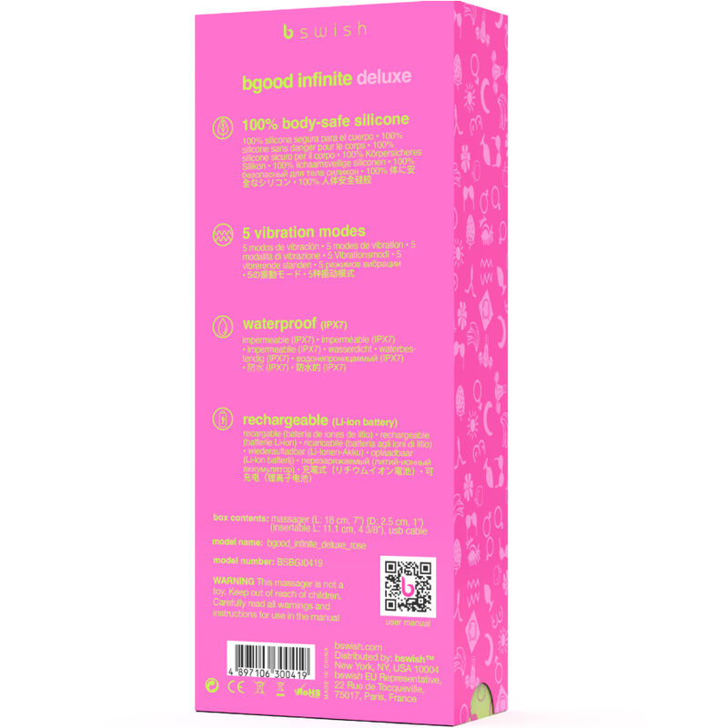 Comprar B SWISH Bgood Infinite Deluxe – Vibrador Recargable De Silicona Para Placer Con Estilo-Noxtic
