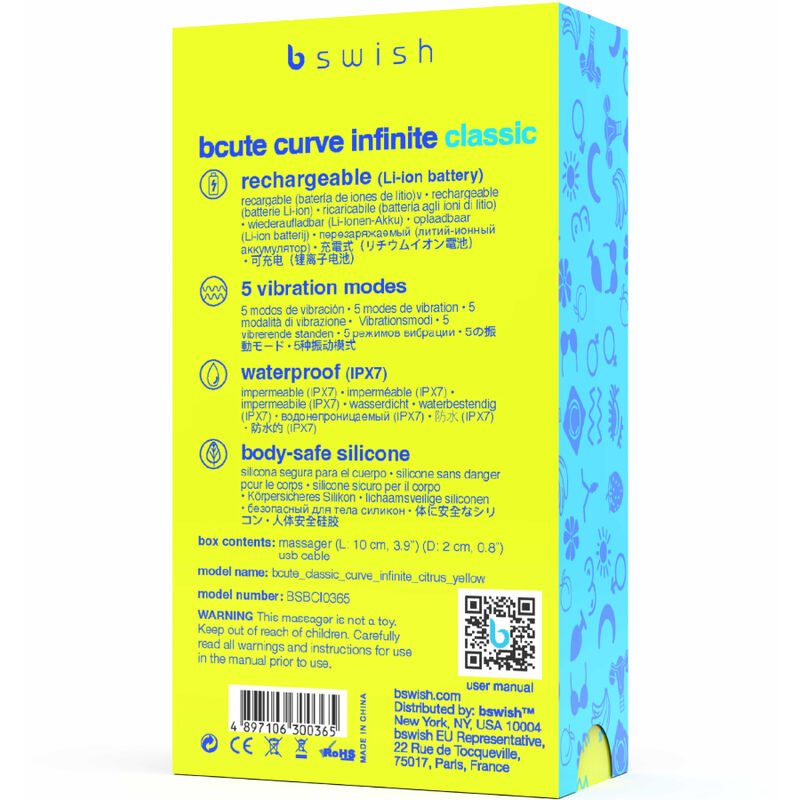 Comprar B SWISH Bcute Curve Infinite Classic – Vibrador Recargable Con Diseño Ergonómico De Silicona-Noxtic