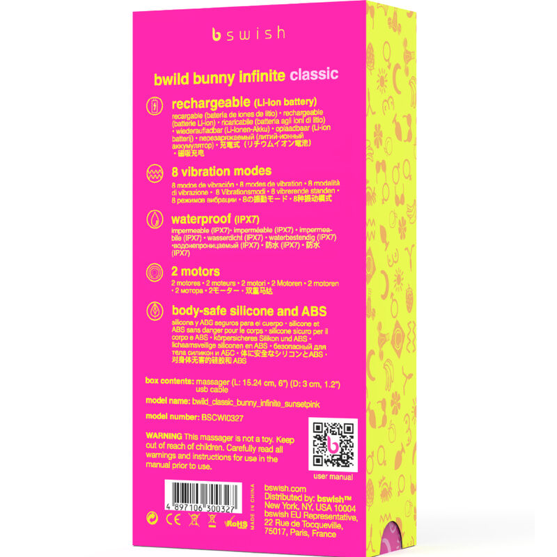 Comprar B SWISH Bwild Bunny Infinite Classic – Vibrador Recargable Con Doble Motor Y Ocho Niveles De Intensidad-Noxtic
