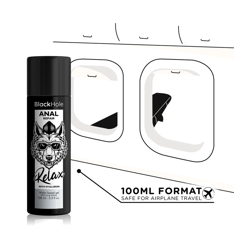 Comprar BLACK HOLE Lubricante Anal Base Agua Relax Con Hyaluron 100 ML – Hidratación Profunda Para Mayor Comodidad-Noxtic