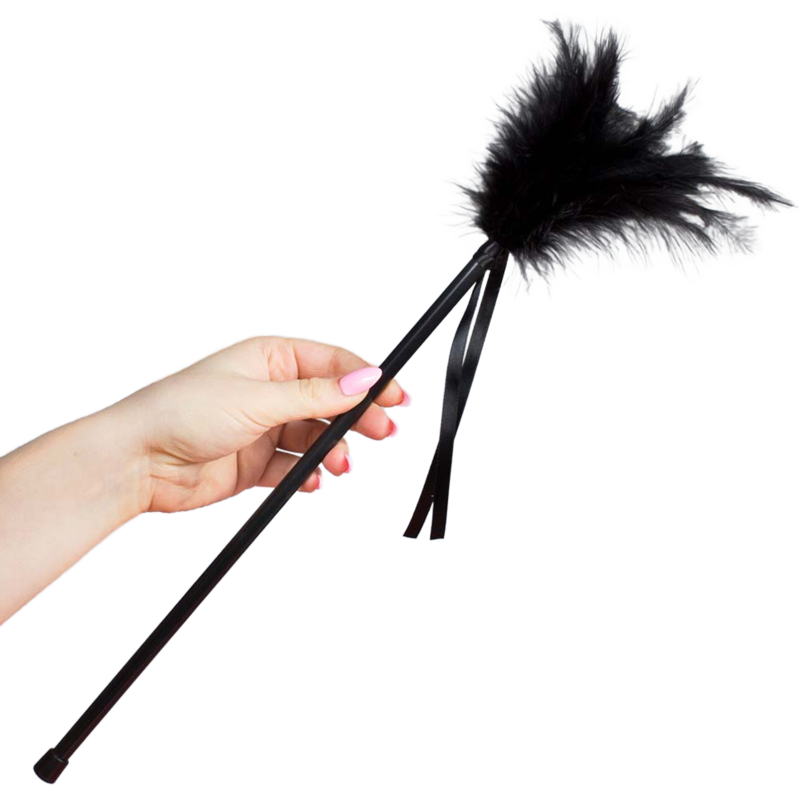 Comprar SECRETPLAY Plumero De Plumas Negro 40 CM – Accesorio Para Masajes Sensuales Con Control Delicado-Noxtic
