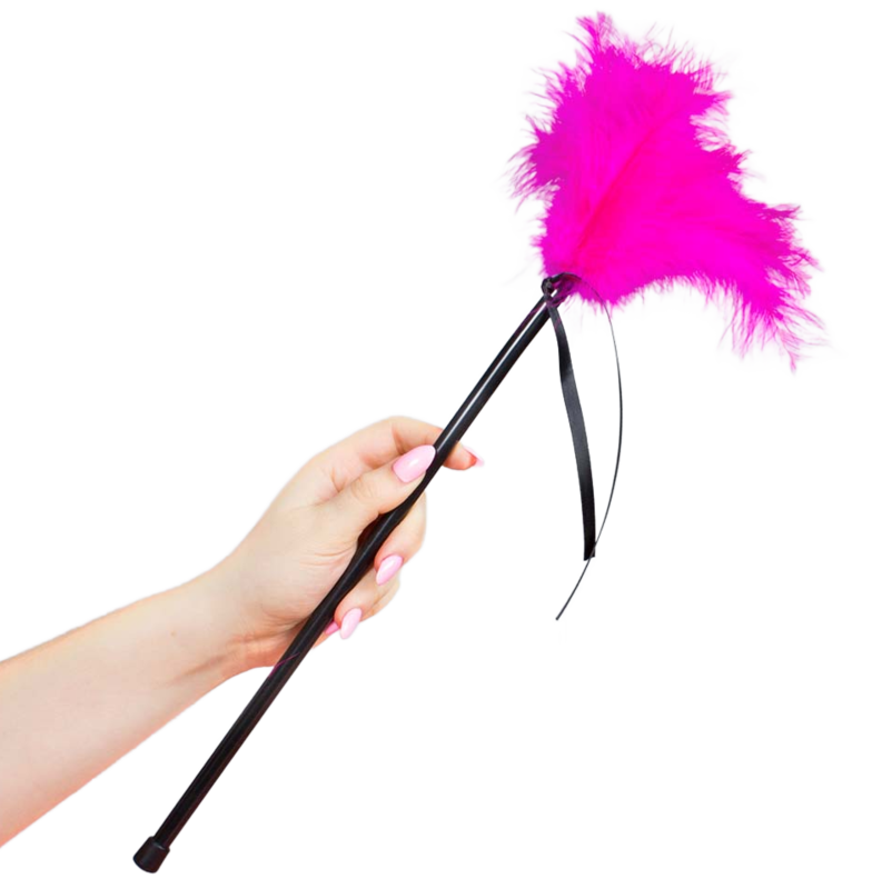 Comprar SECRETPLAY Plumero Plumas Rosa 40 CM – Accesorio Sensual Con 20 Plumas Suaves Para Estimulación Táctil-Noxtic