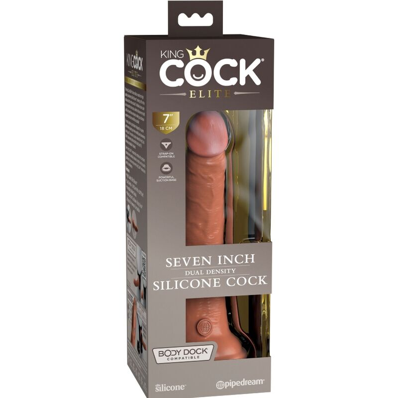 Comprar KING COCK Elite Dildo Realista Caramelo – Silicona de Doble Densidad Para Experiencia Auténtica-Noxtic