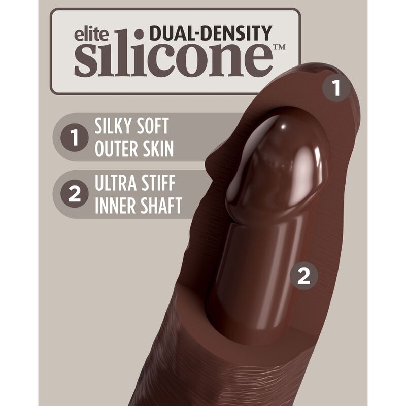 Comprar KING COCK Elite Dildo Realista 28 cm Marrón – Textura Auténtica Para Una Experiencia Sensorial Única-Noxtic