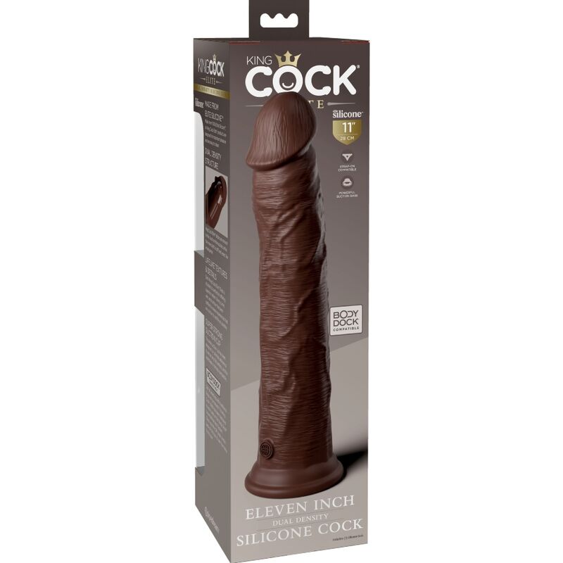 Comprar KING COCK Elite Dildo Realista 28 cm Marrón – Textura Auténtica Para Una Experiencia Sensorial Única-Noxtic