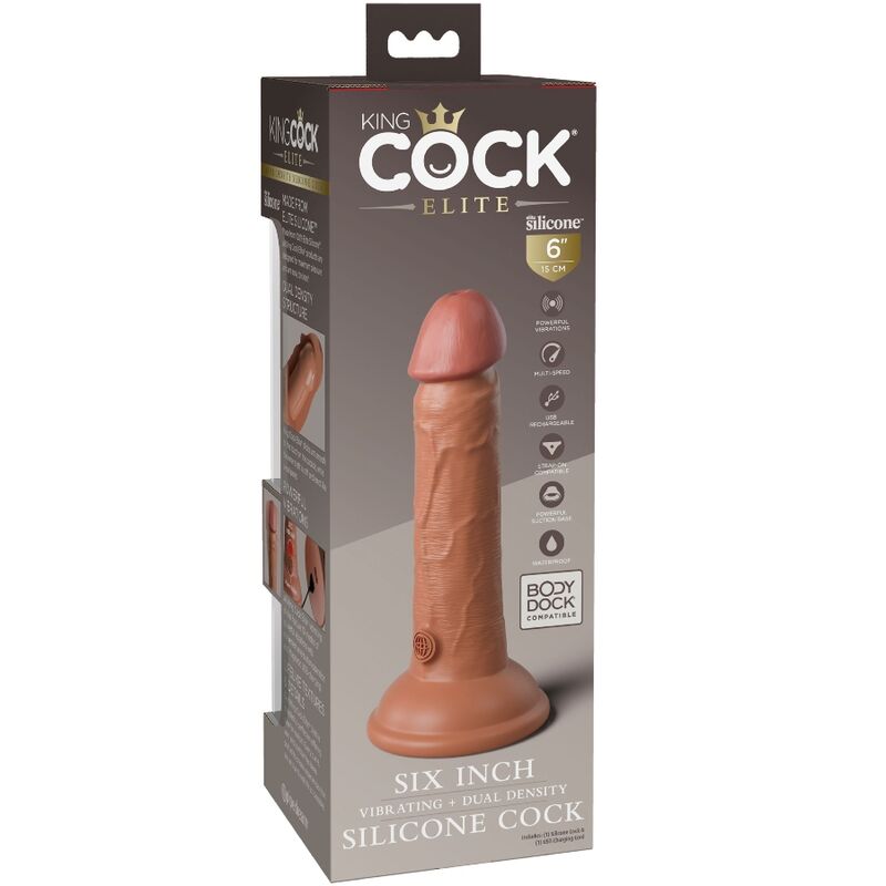 Comprar KING COCK Elite Dildo Caramelo – Silicona Médica Con Diseño Realista Para Placer Seguro-Noxtic