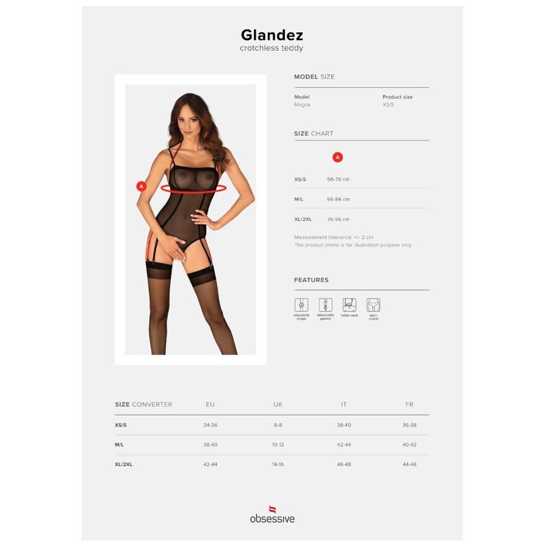 Comprar Obsessive Glandez Teddy Crotchless M/L – Conjunto Elegante Para Comodidad Y Estilo Único-Noxtic