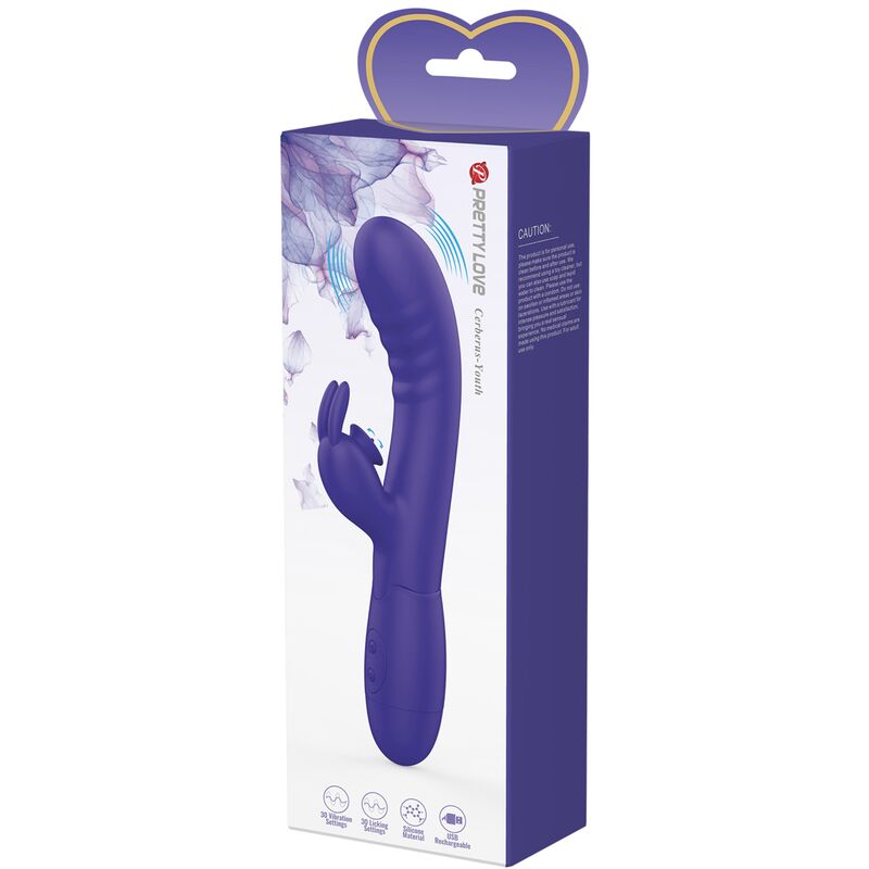 Comprar Pretty Love Cerberus Youth Vibrador Rabbit Violeta – Vibrador Recargable Con Diseño Elegante Y Curvado-Noxtic