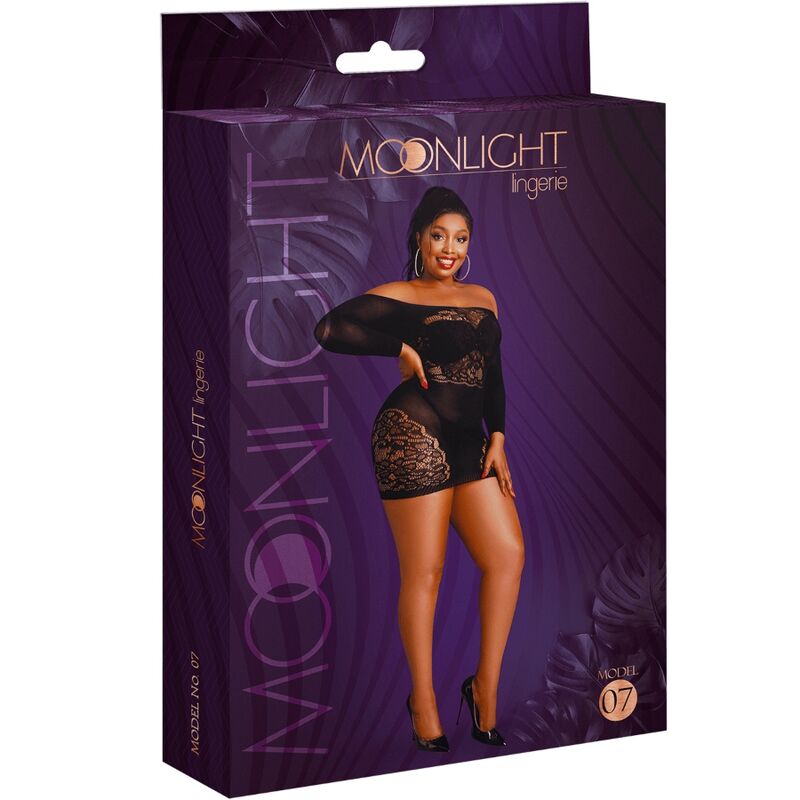 Comprar MOONLIGHT Modelo 7 Vestido Manga Larga Negro Talla Única – Tejido Translúcido Para Elegancia y Confort-Noxtic