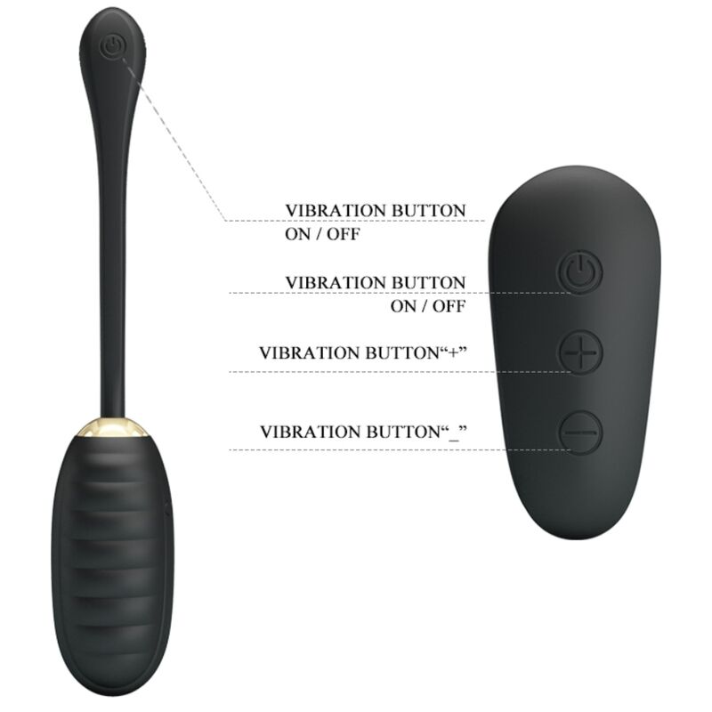 Comprar Pretty Love Doreen Huevo Vibrador Recargable Negro – Diseño Elegante Con Control Remoto Para Libertad Sensorial-Noxtic