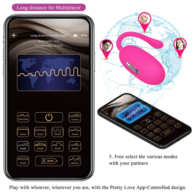 Comprar Pretty Love Doreen Huevo Vibrador Recargable Magenta – Estimulador Con Control Remoto Para Placer Personalizado-Noxtic