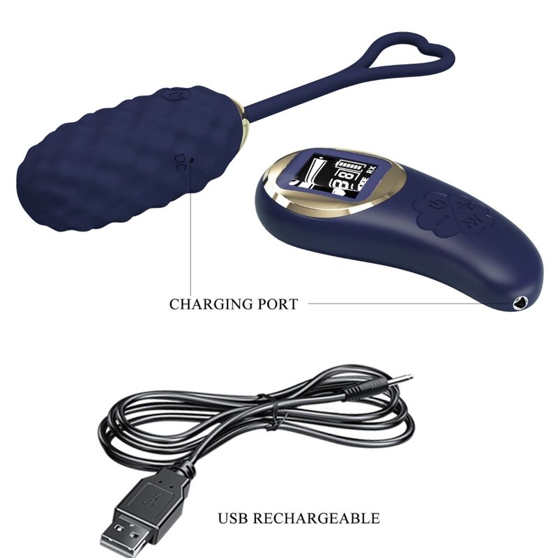 Comprar PRETTY LOVE Huevo Vibrador Control Remoto Azul – Silicona Médica Hipoalergénica Para Placer Seguro-Noxtic