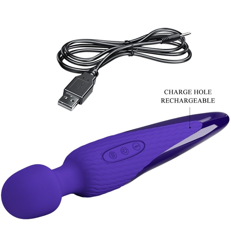 Comprar PRETTY LOVE Antony Youth Vibrador Wand Violeta – Vibrador Recargable Con Efecto Calor Innovador-Noxtic