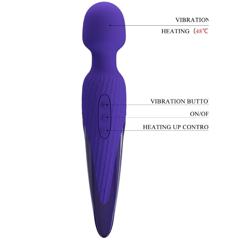 Comprar PRETTY LOVE Antony Youth Vibrador Wand Violeta – Vibrador Recargable Con Efecto Calor Innovador-Noxtic