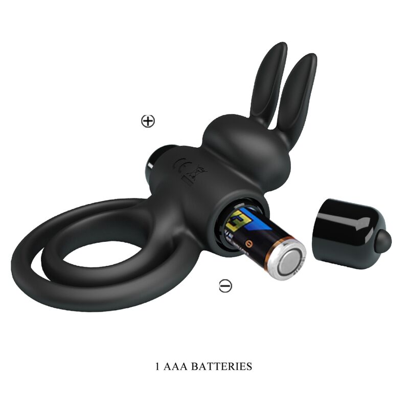 Comprar Pretty Love Anillo Vibrador Conejo Negro – Diseño Elegante Para Placer Sensual-Noxtic
