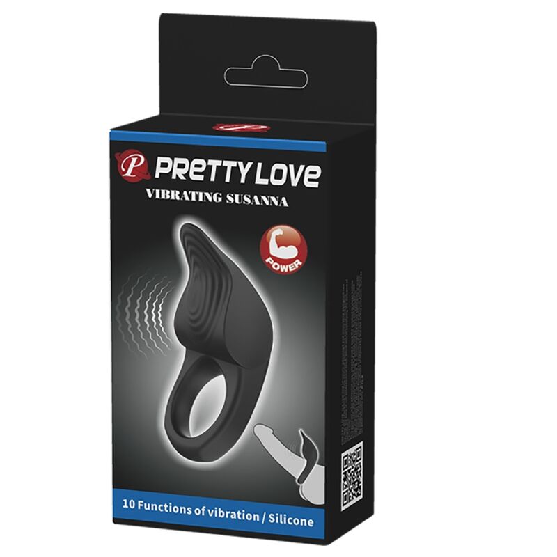 Comprar Pretty Love Susanna Anillo Vibrador Negro – Diseño Elegante Para Placer Compartido-Noxtic