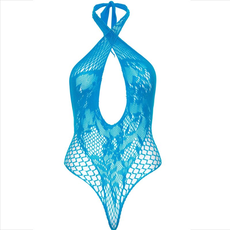 LEG AVENUE Teddy Halter Con Encaje Azul – Lencería Elegante Para Comodidad Y Estilo
