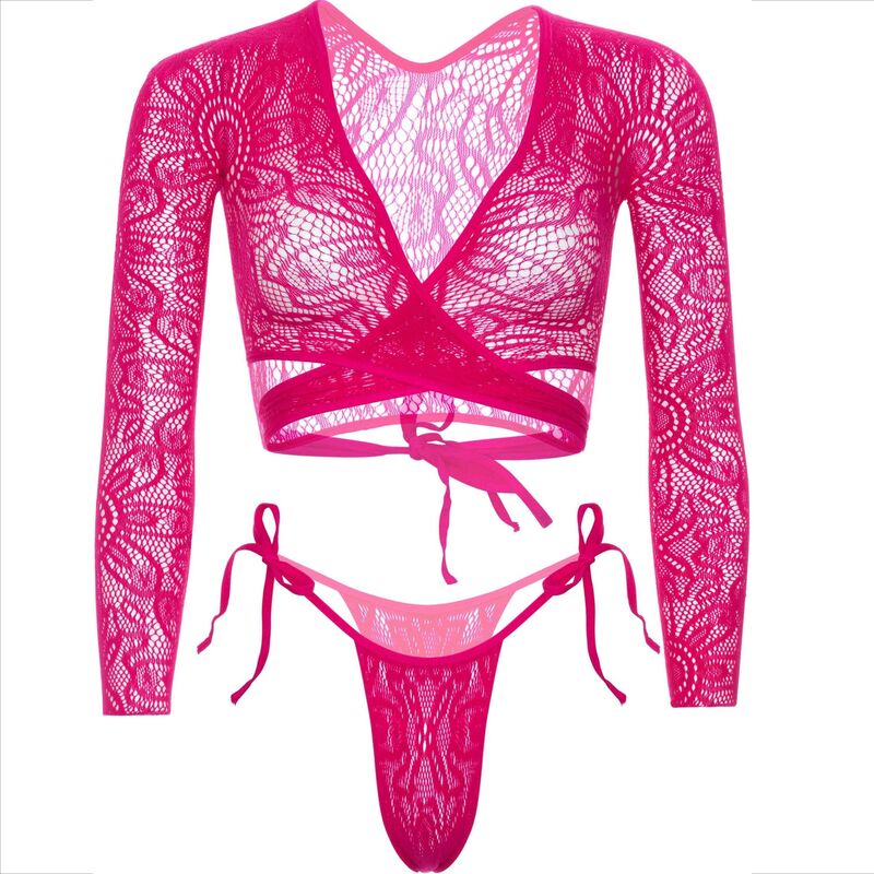 Comprar LEG AVENUE Top Corto De Encaje Y Tanga – Lencería Elegante Para Resaltar Tu Feminidad-Noxtic