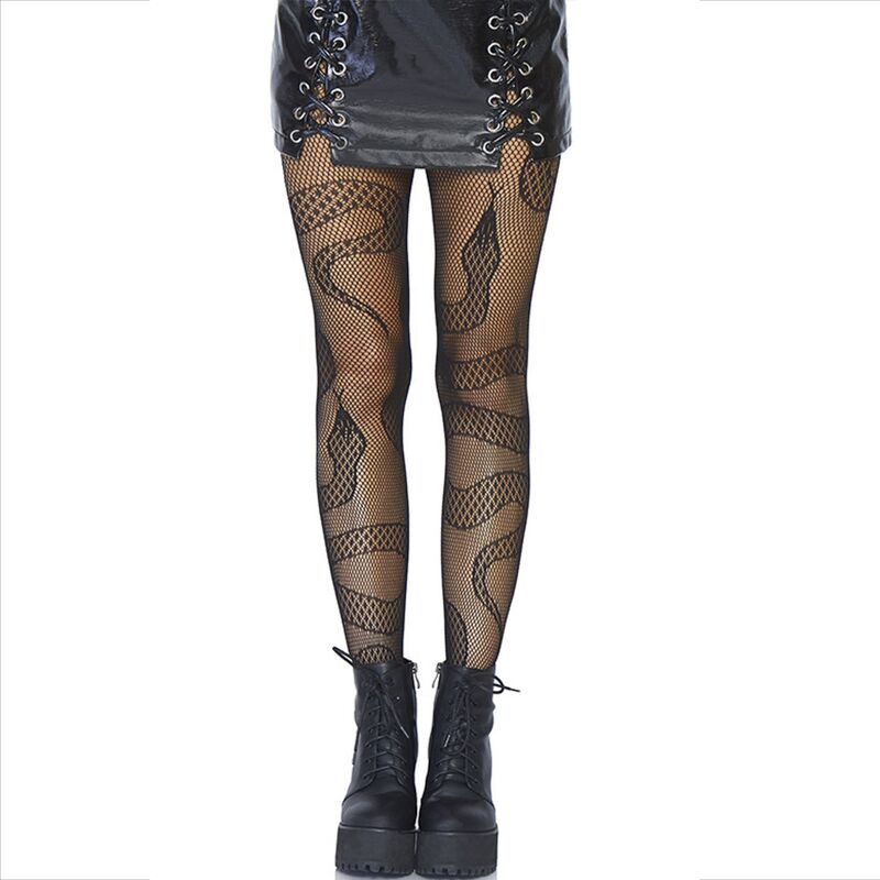 Comprar LEG AVENUE Medias De Red Serpientes Negro – Diseño Audaz Con Estilo Seductor-Noxtic