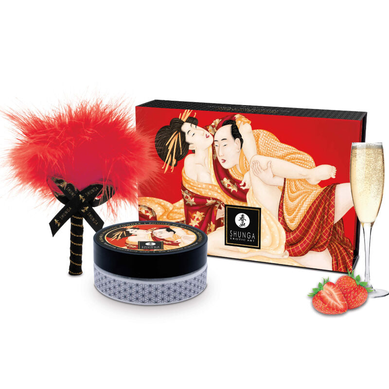 Comprar SHUNGA Kit Polvos De Masaje Comestible Fresa – Experiencia Sensorial Deliciosa Para Momentos Especiales-Noxtic