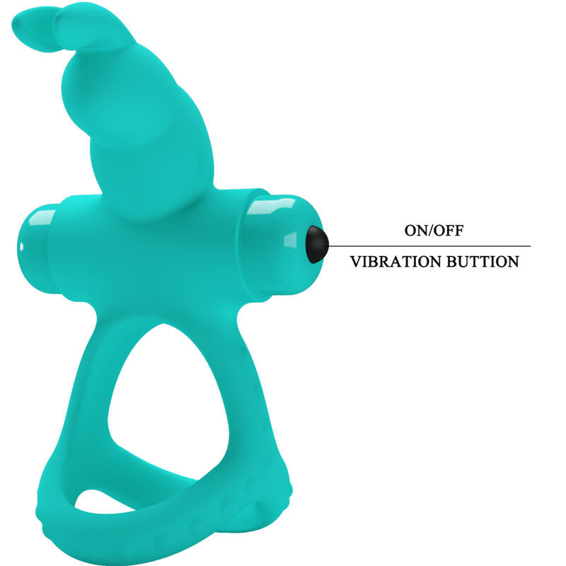 Comprar PRETTY LOVE Figgy Anillo Vibrador Rabbit Verde – Vibraciones Silenciosas Para Placer Intimo-Noxtic