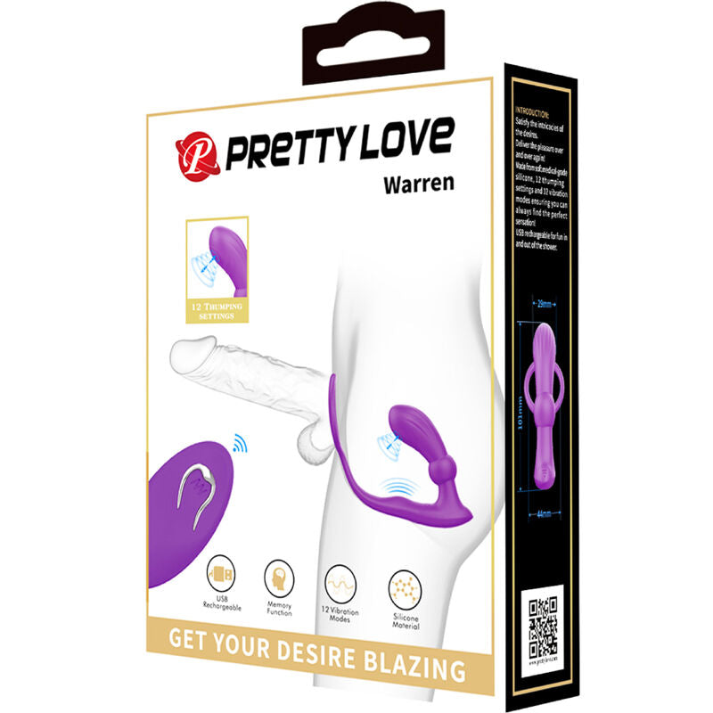Comprar PRETTY LOVE Warren Anillo Y Vibrador Anal Violeta – Diseño Innovador Para Placer Compartido-Noxtic