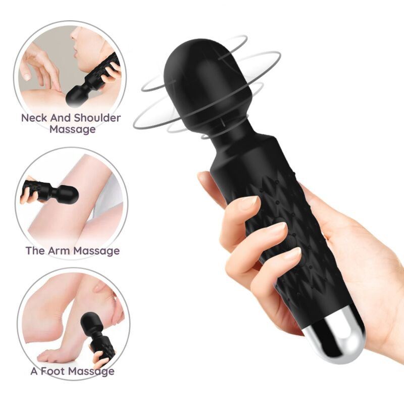 Comprar ARMONY Postman Masajeador Negro – Diseño Ergonómico Con Cabeza Flexible Para Comodidad Personalizada-Noxtic
