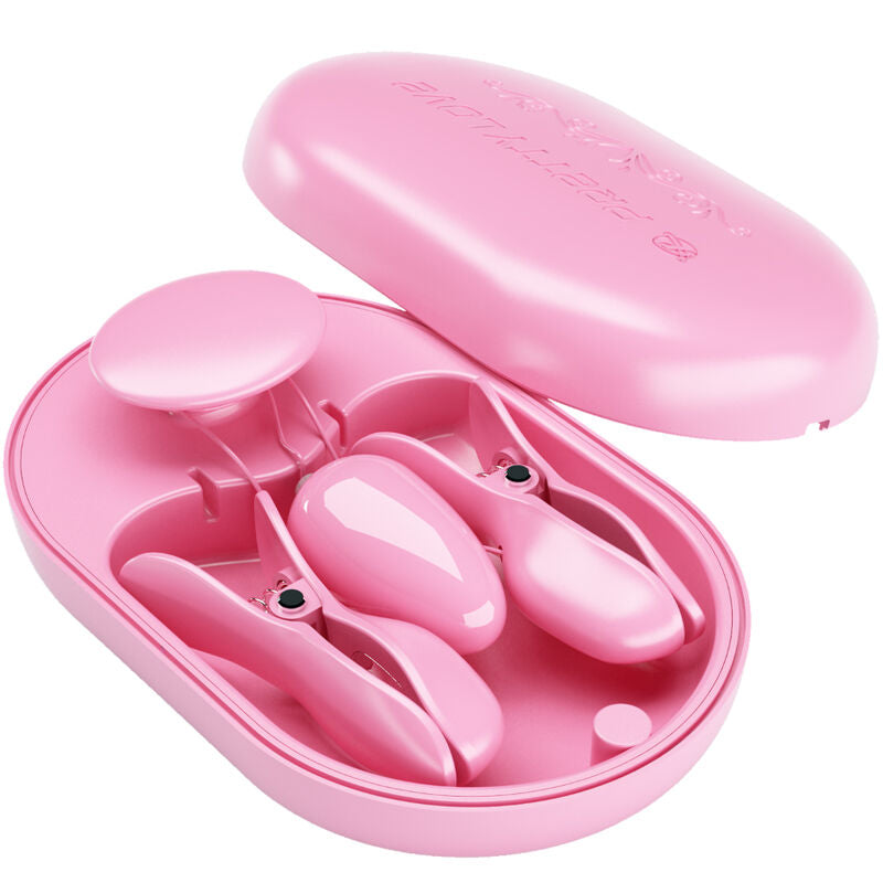 Comprar Pretty Love Surprise Box Pinzas Electro Estimulación Rosa – Estimulación Sensorial Con Estilo Elegante-Noxtic