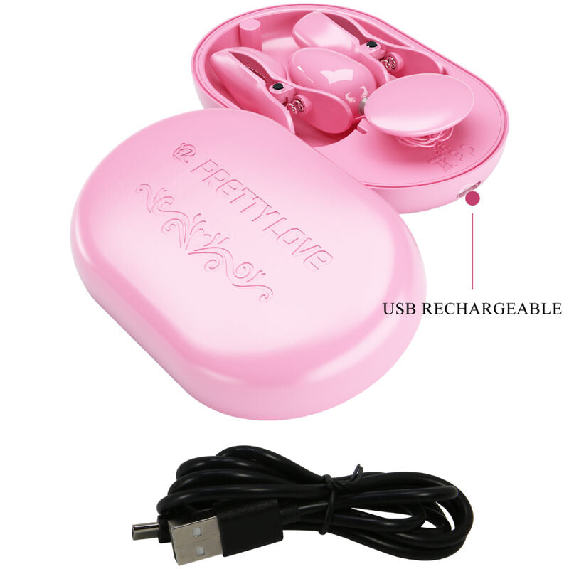 Comprar Pretty Love Surprise Box Pinzas Electro Estimulación Rosa – Estimulación Sensorial Con Estilo Elegante-Noxtic