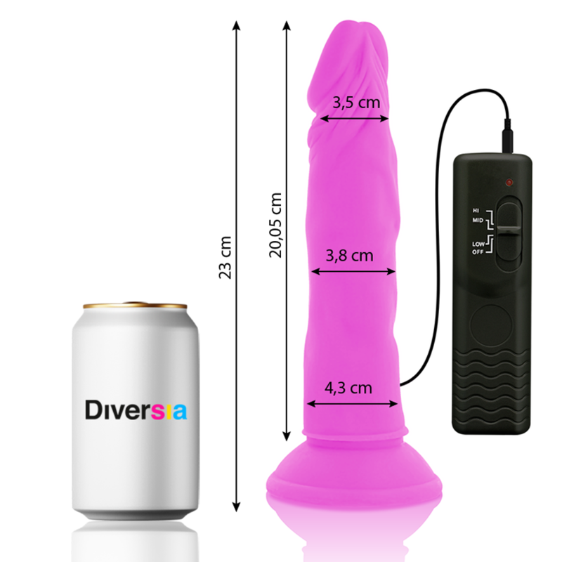 Comprar DIVERSIA Dildo Realístico Flexible Lila 23 Cm – Diseño Ergonómico Con Vibración Para Placer Personal-Noxtic