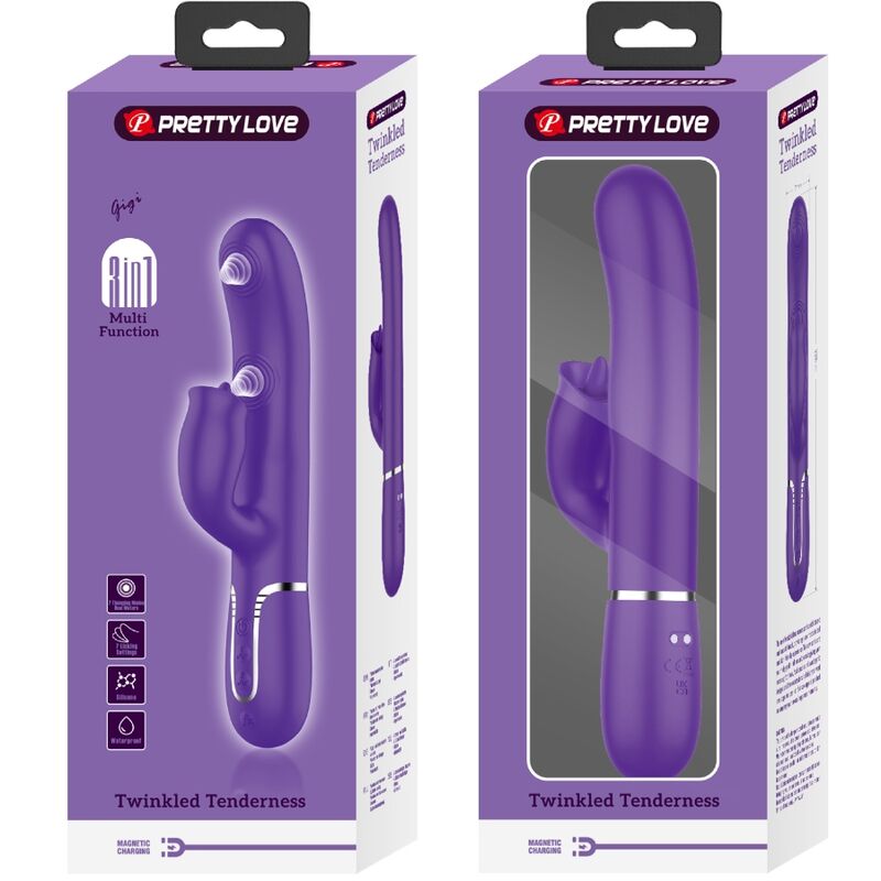 Comprar Pretty Love Vibrador Rabbit Con Licking Morado – Diseño Elegante Con 7 Modos De Golpe Y Lamido-Noxtic