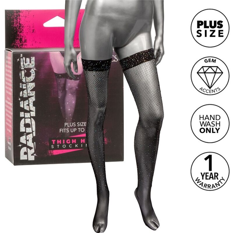 Comprar CALEXOTICS Medias Radiance Hasta El Muslo Talla Grande – Diseño Elegante Para Resaltar Curvas Con Comodidad-Noxtic
