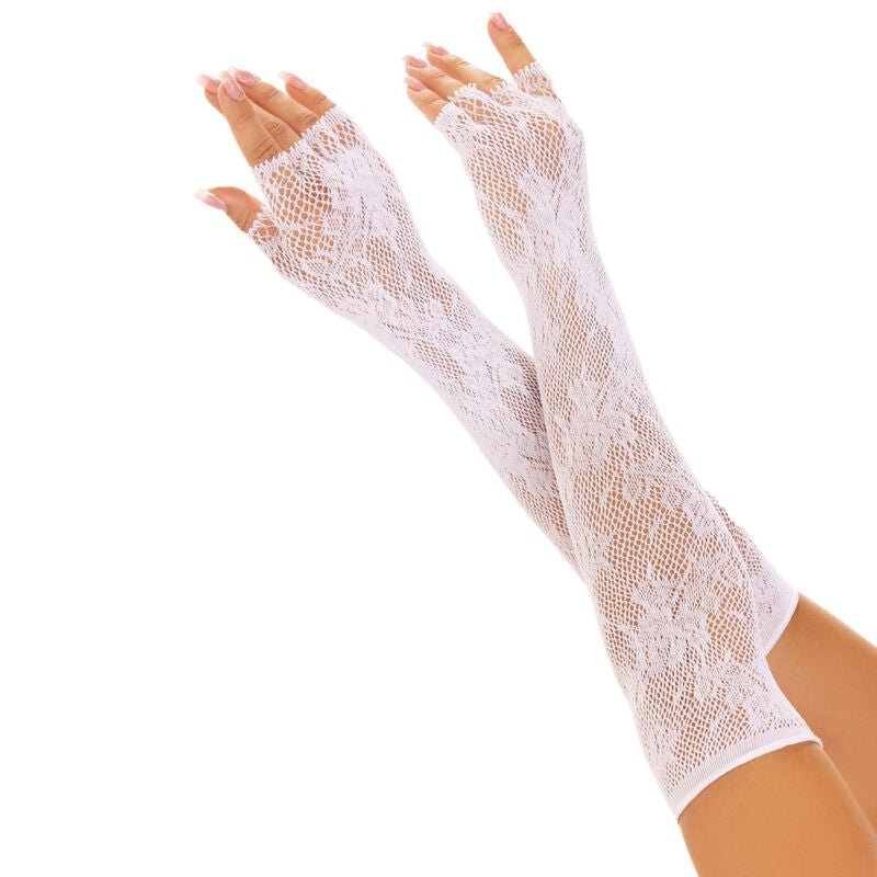 Comprar Leg Avenue Guantes Sin Dedos Red Floral Blanco – Diseño Elegante Para Libertad y Estilo-Noxtic