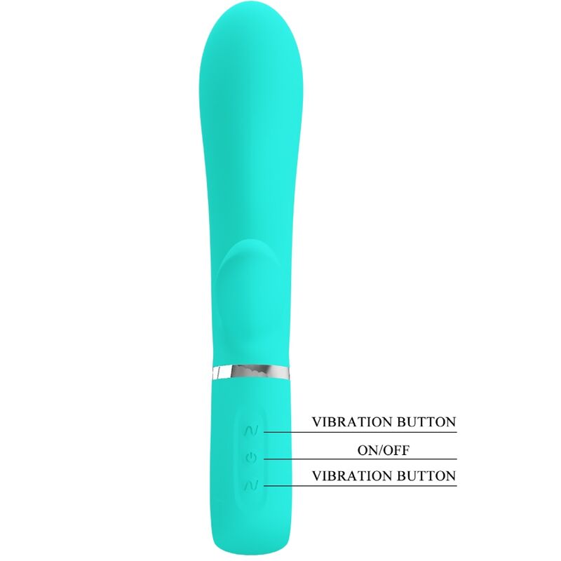 Comprar PRETTY LOVE Thomas Vibrador Punto G Multifunción Verde Agua – Silicona Suave Con 7 Funciones Para Placer Intenso-Noxtic
