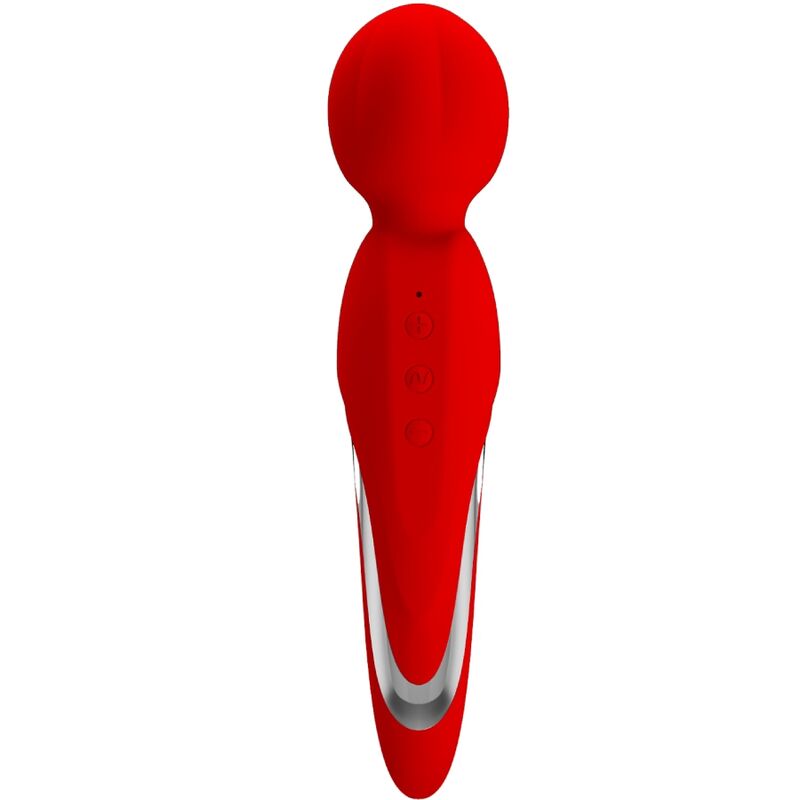 Comprar PRETTY LOVE Walter Vibrador Wand Rojo – Masajeador De Silicona Suave Con 7 Funciones De Vibración-Noxtic