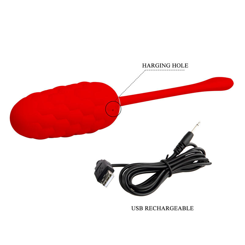 Comprar Pretty Love Huevo Vibrador Rojo – Textura Marina Con 12 Potentes Modos De Vibración-Noxtic