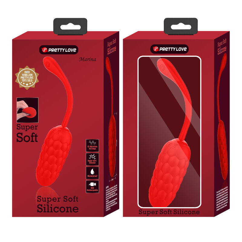 Comprar Pretty Love Huevo Vibrador Rojo – Textura Marina Con 12 Potentes Modos De Vibración-Noxtic