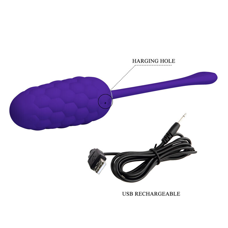 Comprar Pretty Love Huevo Vibrador Lila – Diseño Con Textura Marina Y 12 Funciones De Vibración-Noxtic