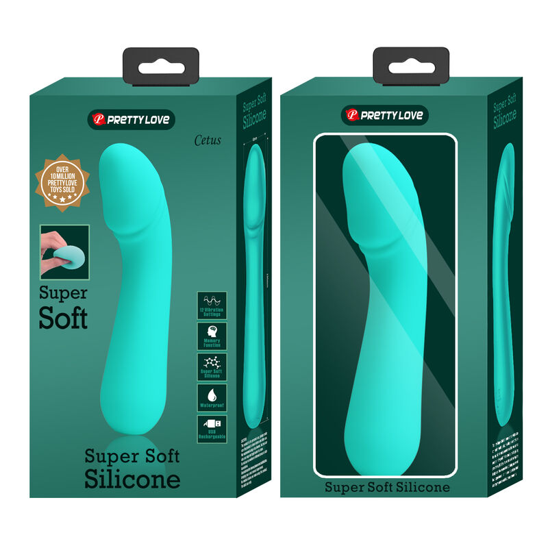 PRETTY LOVE Cetus Vibratore Ricaricabile Verde Acqua – Design Ergonomico con Silicone Medico per il Piacere Intimo