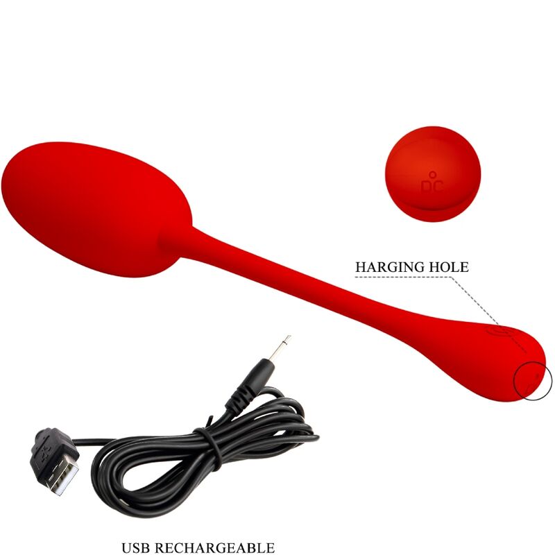 Comprar Pretty Love Knucker Huevo Vibrador Recargable Rojo – 12 Funciones De Vibración Para Estimulación Personalizada-Noxtic