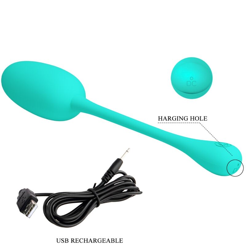 Comprar PRETTY LOVE Huevo Vibrador Recargable Verde Agua – Diseño Elegante Para Placer Personalizado-Noxtic