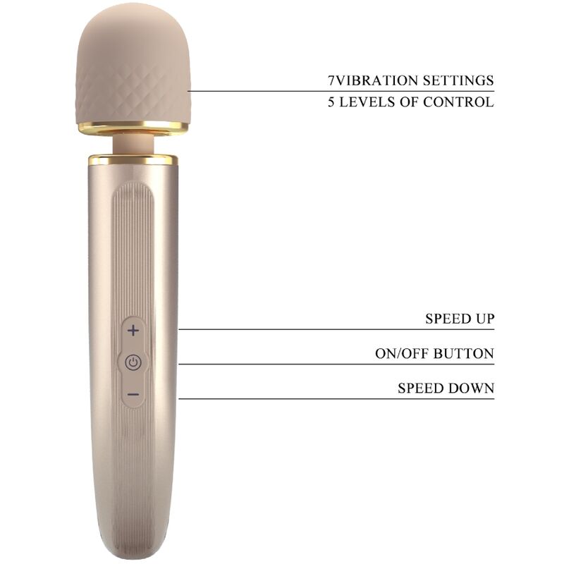 Comprar PRETTY LOVE Masajeador 7 Modos Vibración Champagne – Silicona Médica Hipoalergénica Para Placer Seguro-Noxtic