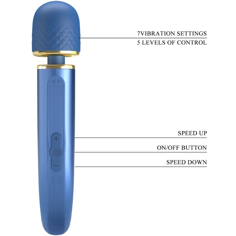 Comprar PRETTY LOVE Masajeador 7 Modos Vibración Azul – Diseño Ergonómico Para Una Experiencia Sensorial Superior-Noxtic