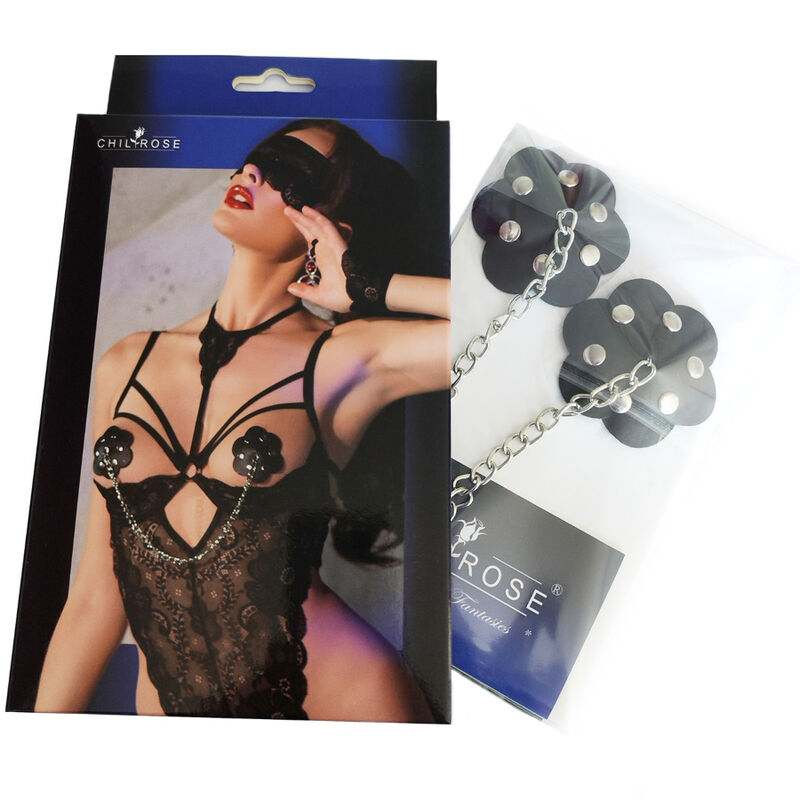 Comprar CHILIROSE CR 4675 Cubrepezones Negro – Accesorios Elegantes Para Momentos Íntimos-Noxtic